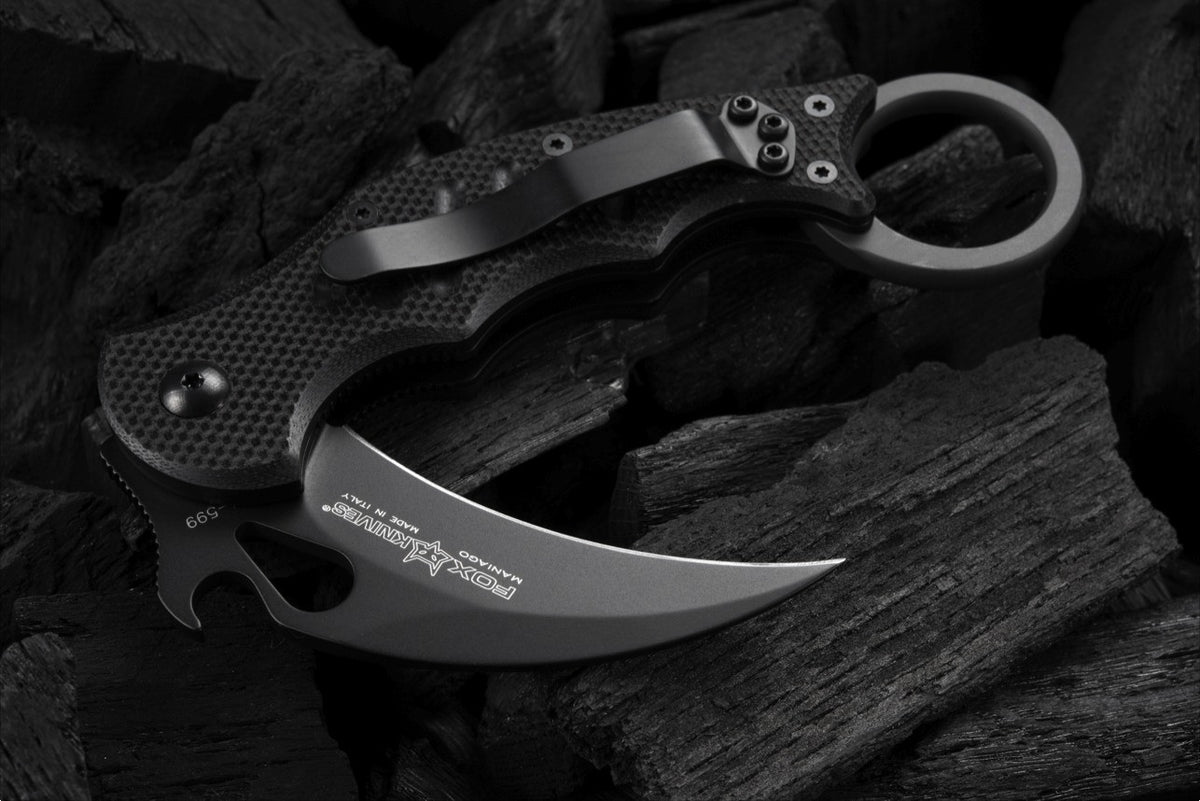 Fox Italy 479 Folding Karambit Black G-10 w/ Wave Opening