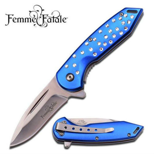 Femme Fatale Bedazzled Blue Assisted Open