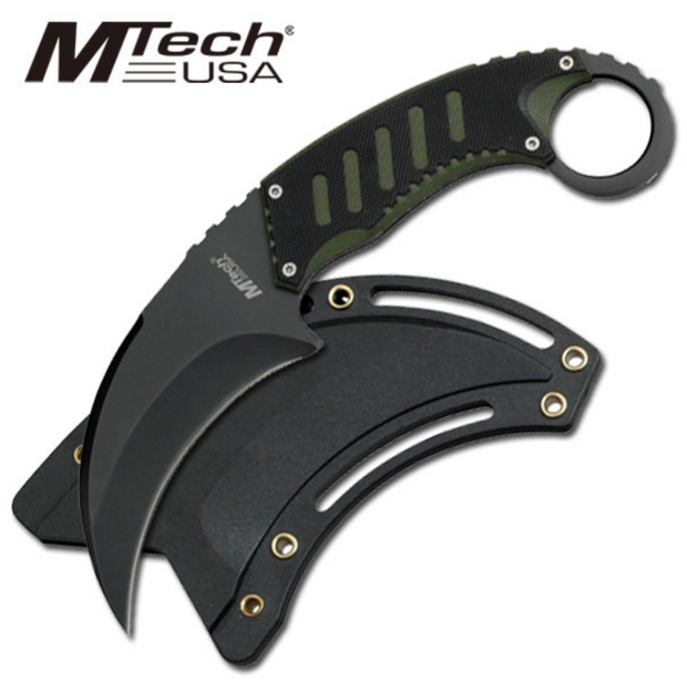 MTech Black Neck Knife G-10 (Green)