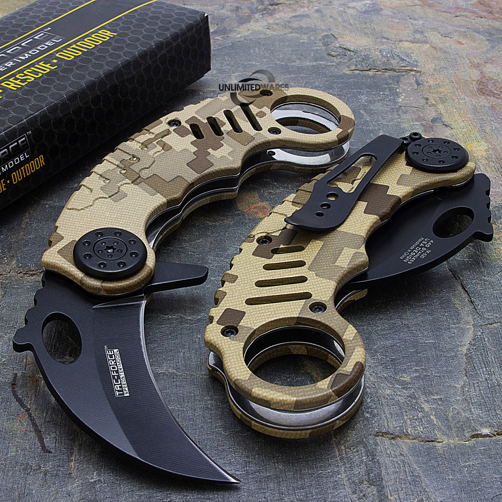 Tac Force Desert Camo Folding Karambit