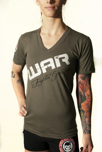 Fighter Girls War V-Neck T-Shirt