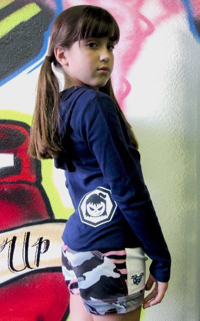 Fighter Girl- Pop Of Pink Kids Hoodie