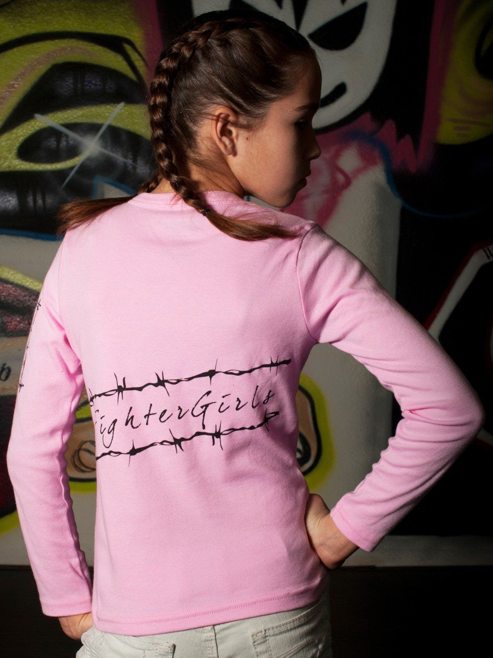 Fighter Girl- Walking the Fence Kids Long Sleeve Top